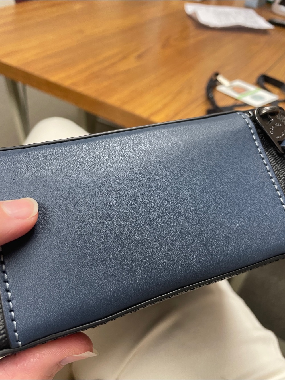 New Coach charcoal Signature accessories Zip Pouch - Picture 13 of 14